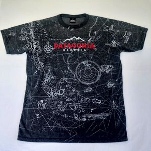 Patagonia Sur Dark Heather Gray T-Shirt with White Splatter